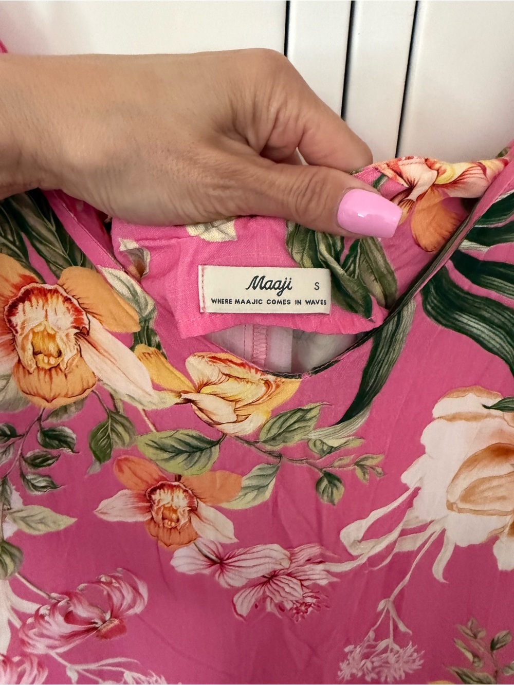 Maaji Hot Pink Tropical Floral Maxi Dress - Picture 4 of 4